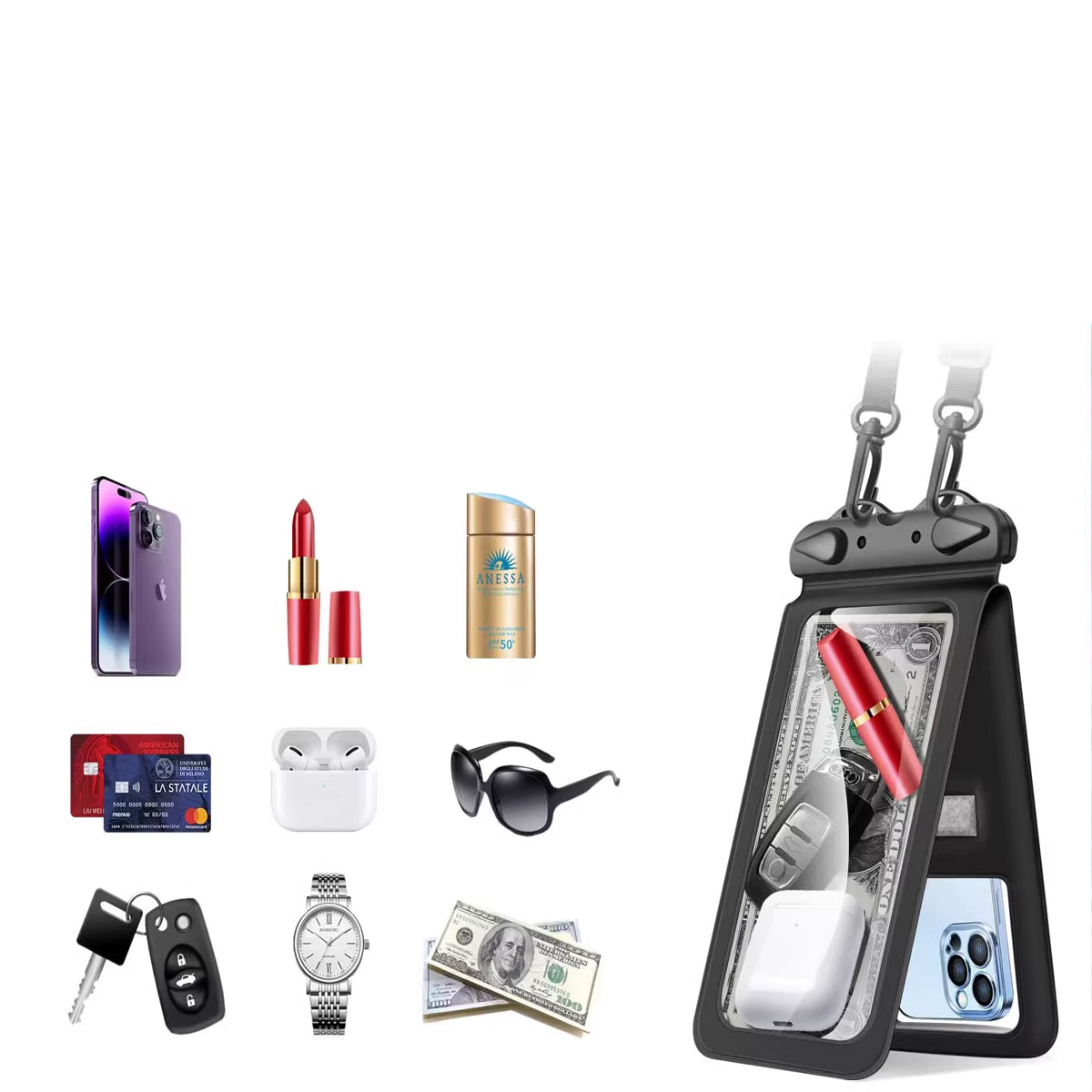 Smart Choice Two Pak Waterproof Transparent Pouches With Style And Practicality