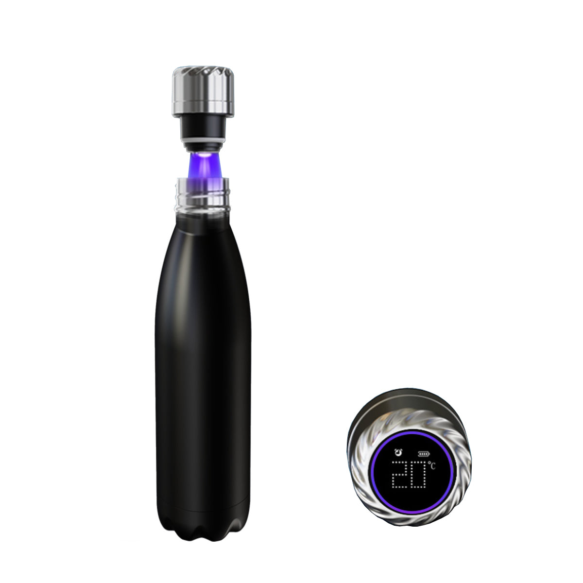 Aquaala UV Water Bottle With Temp Cap Vista Shops